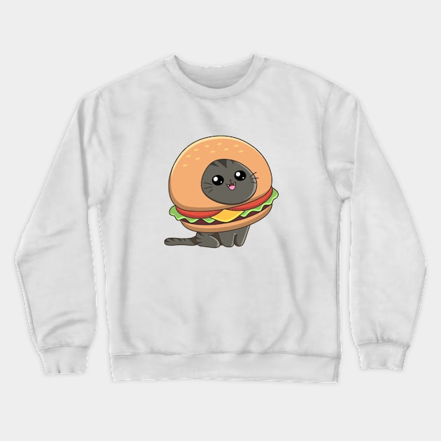 Cat Burger Crewneck Sweatshirt by AnishaCreations